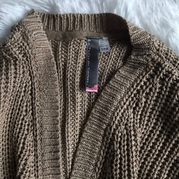 LE TEMPS DES CERISES Cable Knit Brown Cardigan - Picture 4 of 6